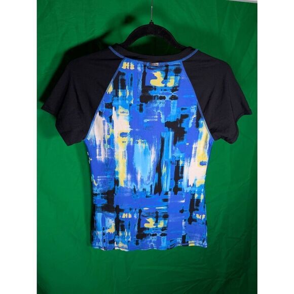 NWT Calvin Klein Partial Zip Printed Rash Guard Women's Large - Picture 2 of 9